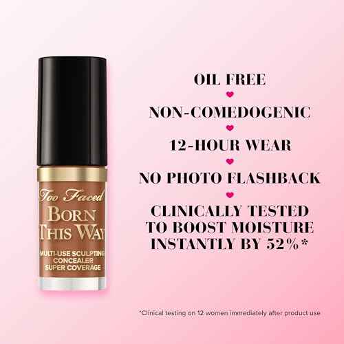 Too Faced Born This Way Super Coverage Multi-Use Concealer | Full Coverage, Non-Comedogenic, Oil Free + Long Lasting Concealer | Hyaluronic Acid, Coconut Water + Alpine Rose