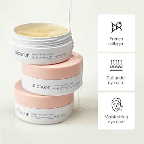 mixsoon Collagen Hydrogel Eye Patch -Hydrating Gel Patch with Collagen, Peptides and Amino Acids for Smooth Under Eye Skin 84 g / 2.84 fl.oz. (30 pairs) Korean Glass Skin Care