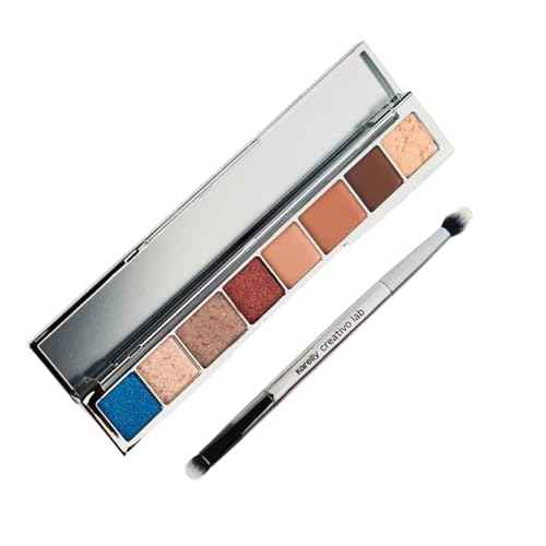 SARELLY, La Mil Sombras Palette, 8 Shades & 4 Finishes, with Mirror and Makeup Brush, Sarelly Creative Lab