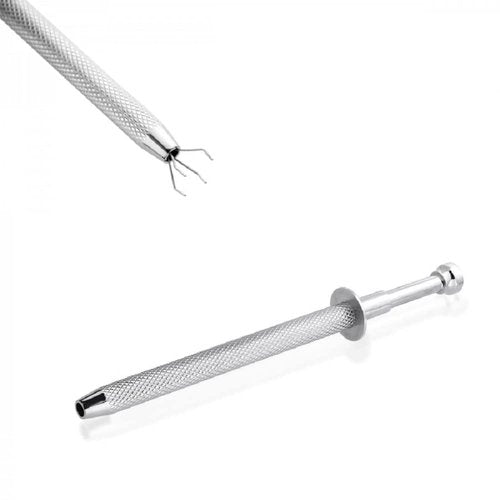 Pierced Owl Push-In Syringe Style Quad Prong Small Bead Holder Piercing Tool (Large (4.8" Length))