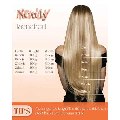 Sunny Hair Sew in Hair Extensions Real Human Hair Dark Brown with Caramel Blonde Highlights Weft Hair Extensions Human Hair Brown Sew in Extensions for Women Real Hair Bundles Human Hair 20inch 100g