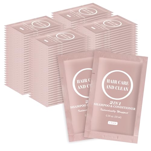 Travel Shampoo & Conditioner, 2 in 1 Shampoo Set Bulk, Mini Size Small Men Women Essential Cleansing Toiletries Amenities for Hotel, Shelter/Homeless/Nursing Home/Charity 0.34 Fl Oz(Pack of 100£©