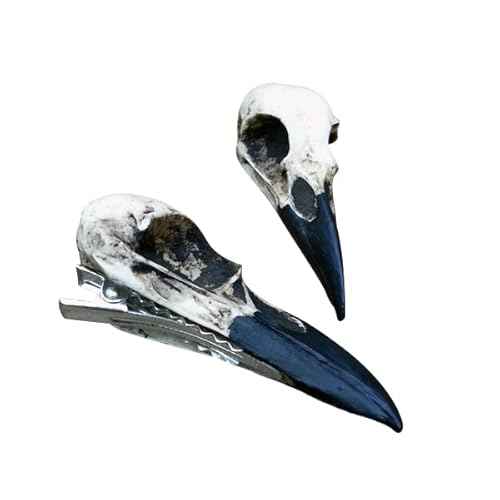 Raven Skull Hair Clip Gothic Headpiece, Goth Witchy Viking Wedding Hair Accessory for Brides, Bridal Barrette