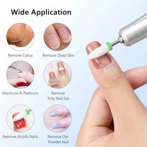 13PCS Nail Drill Bits Set, 3/32¡± Professional Nail Drill Bits, Tungsten Carbide Ceramic Efile Cuticle Remover Bits with Brush, Brocas para u?as for Home Salon Nail Manicure