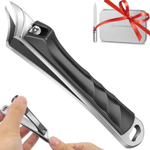 Ingrown Toenail Clippers, Stocking Stuffers for Men Slanted Nail Clippers for Thick Nails for Seniors, Edgy Angled Finger Nail Cutters for Adult, Men, Women with Curved Blade, Nail File