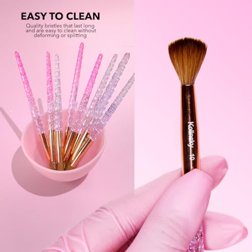Kiara Sky Acrylic Brush #16 - Pink | 100% Pure Kolinsky | Crystal Cut Handle and Acetone Resistant