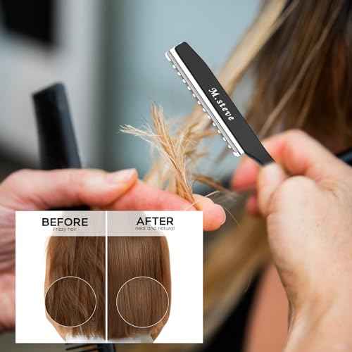 Hair Razors For Cutting Hair 6.89",Professional Hair Styling Thinning Texturizing Cutting Razor with Replacement Hair Razor Blades,Ideal for Salon/Home -11PCS Black