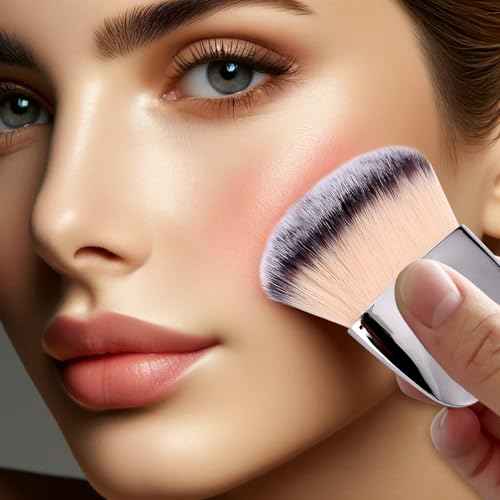 Makeup Brushes Set, Mini Multi-functional Loose Powder and Blush Brush, Portable Soft Hair Beauty Tool (Silver)