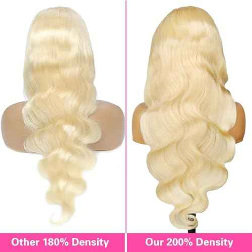 613 13x6 Lace Front Wig Human Hair 30 Inch 200 Density 613 Wig HD Transparent Lace 613 Human Hair Wig Body Wave Blonde Lace Front Wigs for Women