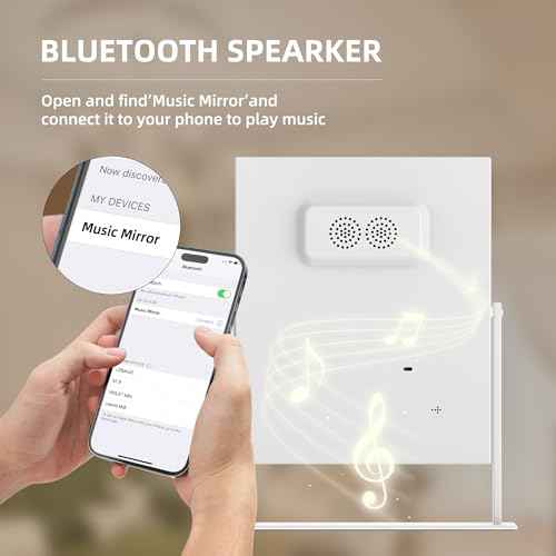Hansong Vanity Mirror with Lights 11.8"x9.8" Lighted Makeup Mirror with Bluetooth Speaker Smart Touch Control LED Mirror with 3 Color Light Modes Detachable 10X Magnification and 360¡ÆRotation