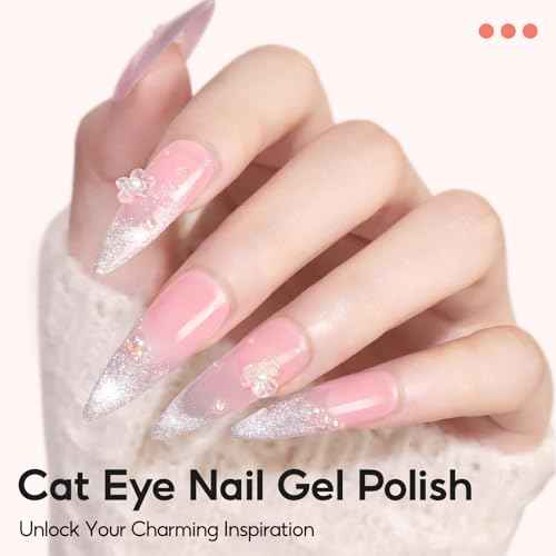 Peacecolor 83Pcs Gel Nail Polish Kit with U V Light and Drill, 56 Colors All Seasons Soak Off Gel Polish Set Cat Eye Gel with Matte/Glossy Glitter Base Top Coat Manicure Nail Kit Gifts for Women Girls