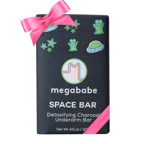 Megababe Underarm Bar Soap - Space Bar | Stocking Stuffer Holiday Gift | With Detoxifying Charcoal for Odor Control | 4.5 oz