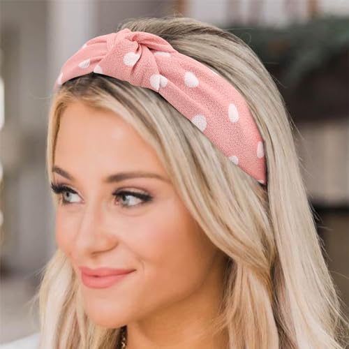 Knotted Headbands for Women Girls Non Slip Boho Wide Top Knot Turban Hairbands Fashion Ribbing Head Wraps Hair Bands Accessories