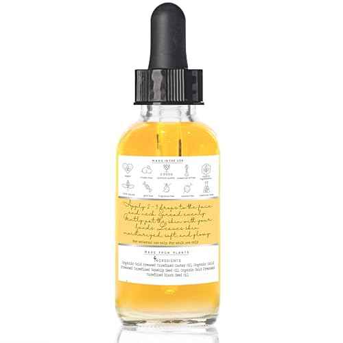 Black Seed, Rosehip & Castor Oil Organic Cold Pressed Fortifying Face Oil Anti-Age Facial Moisturizer Hydrating, Nourishing Miracle Oil Serum Glow for Dry Wrinkled Skin Natural Skincare (2 FL OZ)