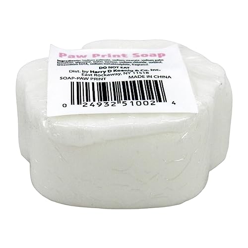 Kingsley Paw Print Bath Soap - 3 Oz White Soap Bar with Pink Paw Pads - Gentle Moisturizing Soap for Kids - Easy to Grip for Little Hands - Tear-Free Formula - Pack of 3