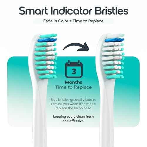 Replacement Toothbrush Heads, Compatible with Philips Sonicare Click-on Toothbrush Handles, 8 Standard Heads, Extra Soft Dupont Bristles for Sensitive Teeth, White
