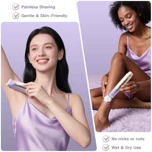 Bikini Trimmer for Women, 2 in 1 Dual Head Rechargeable Electric Shaver, Painless Pubic Hair Trimmer for Underarm Leg Arm Body Face? IPX7 Waterproof & Travel-Friendly, ElegantPurple