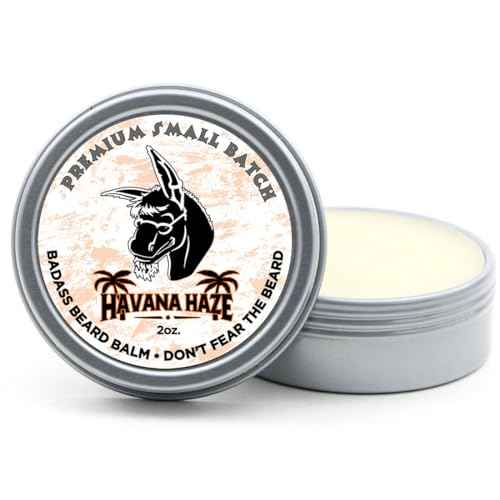 Badass Beard Care Beard Balm - The Havana Haze, 2 Ounce - All Natural Ingredients, Keeps Beard and Mustache Full, Soft and Healthy, Reduce Itchy and Flaky Skin, Promote Healthy Growth