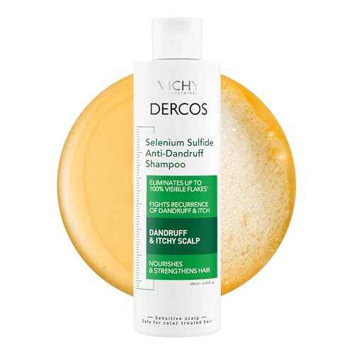 Dercos Dandruff Shampoo, Antifungal Dry Scalp Treatment & Itchy Scalp Relief, Prescription Strength Selenium Sulfide Comparable to 2% Ketoconazole, For Mild to Severe Dandruff & Flaky Scalps