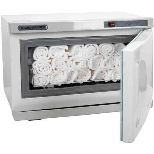ForPro Warm & Cozy Hot Towel Warmer, Large 16L Capacity Cabinet, Stainless Steel Rack, White