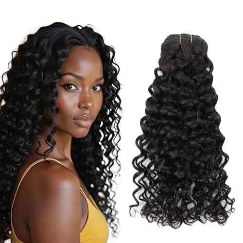 Sassina Natural Wave Clip in Remy Human Hair Extensions Double Weft Invisible Clip in Extensions Real Human Hair Natural Black Virgin Human Hair Extensions for Women 7Pcs 120G 14 Inch