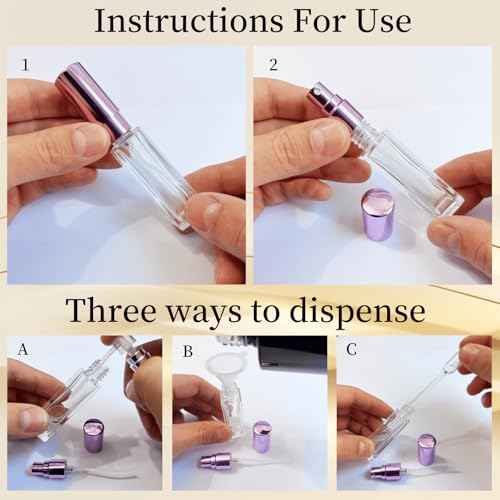 6 Pcs 10ML Perfume Travel Refillable, Portable Perfume Atomizer, Cologne Travel Bottle, Travel Size Perfume Bottle Empty