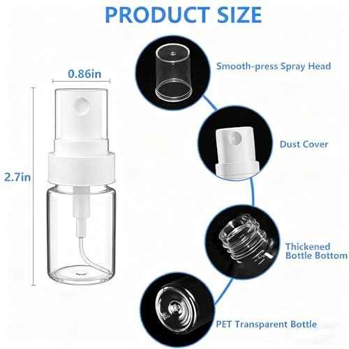 6 Pack 0.17 Oz (5ml) Mini Perfume Travel Refillable Bottles, Fine Mist Refillable Mini Perfume Atomizer, Empty Pump Container for Traveling and Outgoing
