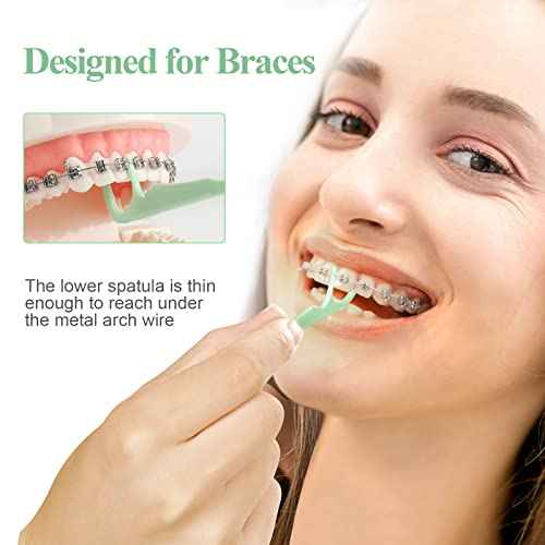 300 Count Orthodontic Flossers for Braces with Floss Dispenser, Brace Flossers for Kids Teeth & Adults, Dental Floss for Braces, Dental Floss Picks, 50 Count Bag (Pack of 6)