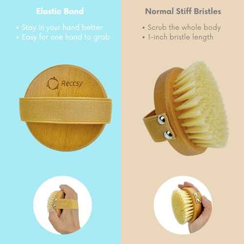 4pcs Dry Brushing Body Brush Set for Lymphatic Drainage-Natural Bristle Dry Skin Brush +Facial Dry Brush for Face+Dry Skin Exfoliating Scrubber+Wood Therapy Massage Tool. Gua Sha, Anti-Cellulite.