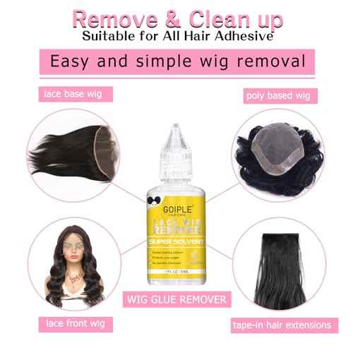 Wig Glue for Lace Front Wigs Lace Glue for Wig, Strong Hold Lace Glue for Lace Front Wig Lace Adhesive Hair Replacement with Remover, Wig Band, Hair Wax Stick, Edge Control Wig Installation Kit(10pcs)