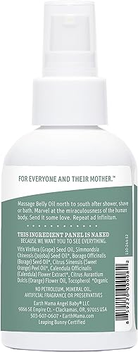 Earth Mama Belly Oil for Dry Skin | Calendula Skin Care Moisturizer Oil to Encourage Natural Elasticity and Help Prevent Stretch Marks During Pregnancy and Postpartum, 4-Fluid Ounce