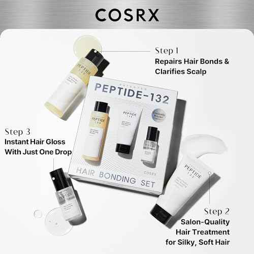 COSRX PEPTIDE 132 Hair Care Set - Bonding Shampoo, Treatment & Oil Serum, Bond Repair Treatment Hair Gift Set for Damaged, Dry Hair, Scalp Treatment for Dandruff, Dry & Itchy Scalp, Stocking Stuffers