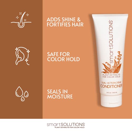 smartSOLUTIONS Dual-Action Creme Conditioner | Sulfate, Paraben & Sodium Chloride Free | Color Safe & Chemically Treated Hair Safe (8 fl oz)