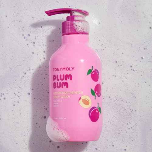 TONYMOLY Plum Bum Peptide Hydrating Body Wash ? Moisturizing & Nourishing Cleanser with Plum Extract, Peptides & Glycerin ? Gentle Korean Body Wash for Soft, Smooth, Radiant Skin, 13.5 fl oz