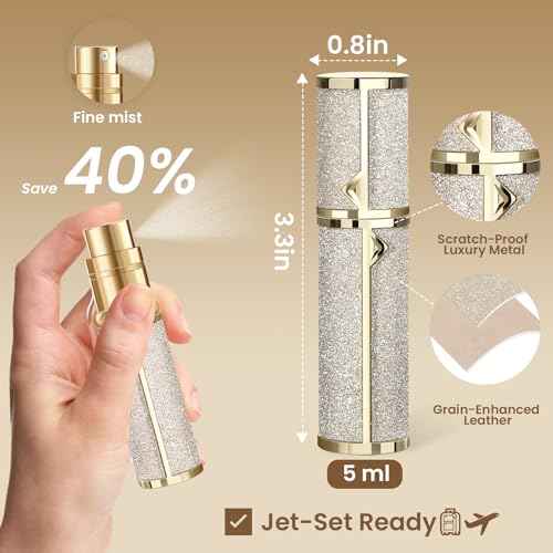 Travel Perfume Bottle Refillable 3PCS, Leak-Proof TSA Perfume Travel Bottle, Luxury Refillable Perfume Atomizer Portable Perfume Sprayer for Women & Men