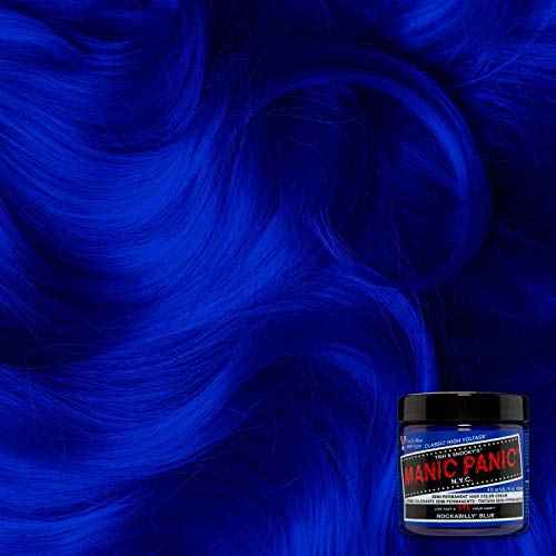 MANIC PANIC Classic Rockabilly Blue Semi Permanent Hair Color - True Neutral Blue Hair Dye for Women & Men That Lasts 4-6 Weeks - Vegan, Ammonia & Cruelty-Free - Create & Mix Custom Shades (4oz / 3pk)