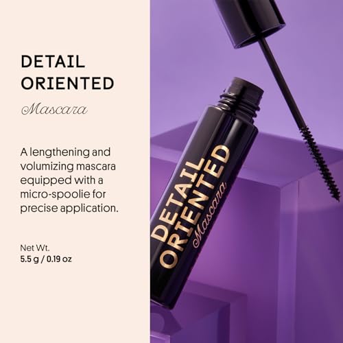 Winky Lux Detail Oriented Mascara ? Slim Tightline Mascara with Skinny Micro Spoolie, Lengthening, Volumizing, Defining, Curling & Buildable Formula, Black for Top & Bottom Lashes