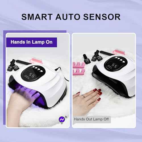 JODSONE Professional U V Nail Lamp with Phone Holder Automatic Sensor and 4 Timers Features 57 Bulbs Nail Lamp for Art Design