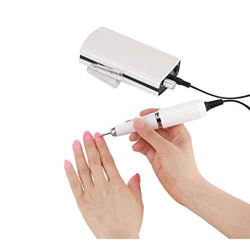 Miss Sweet Portable Nail Drill Machine Rechargeable Electric Nail File for Acrylic (Pure White)
