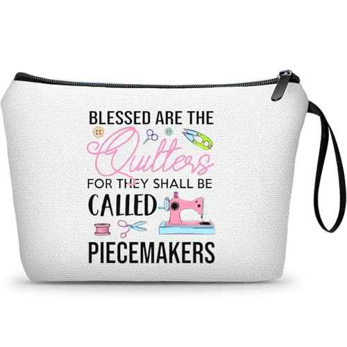 Quilting Sewing Gifts for Women Friend Female Coworker Sister Lovers Enthusiasts Sewers Seamstress Accessories Makeup Cosmetic Bag