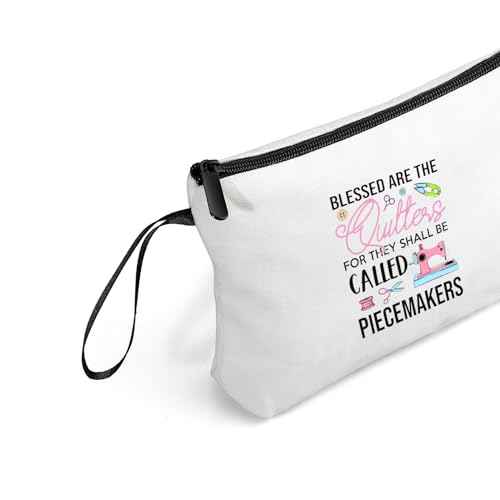 Quilting Sewing Gifts for Women Friend Female Coworker Sister Lovers Enthusiasts Sewers Seamstress Accessories Makeup Cosmetic Bag