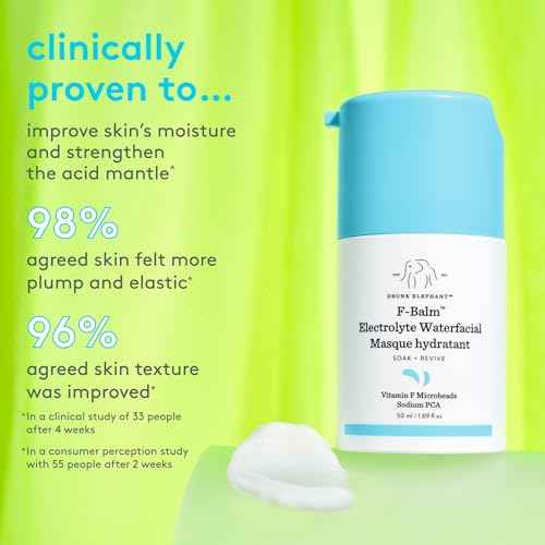 Drunk Elephant F-Balm Electrolyte Waterfacial - 50 ml/1.69 fl oz - Deeply Hydrating Overnight Face Mask - Clean Clinical Skincare - Cruelty-Free - Free of Essential Oils, Silicones, and Fragrance