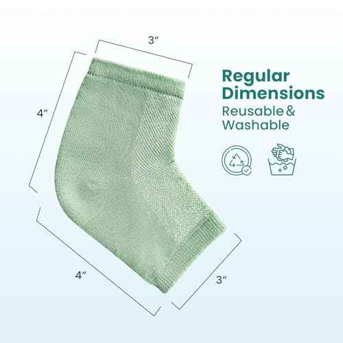 Moisturizing Heel Socks for Cracked Heel Treatment - Promifun 2 Pairs Moisturizer Socks - Heel Socks for Dry Cracked Feet - Cracked Heel Repair - Heel Socks for Women & Men (Green)