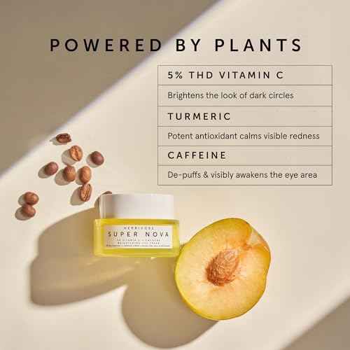 HERBIVORE Super Nova 5% THD Vitamin C + Caffeine Brightening Eye Cream | Targets Dark Circles & Puffiness | Vegan, Plant-Based, Cruelty-Free,15 mL / 0.5 oz