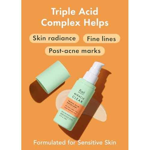 Rael Face Exfoliator, Miracle Clear ? Exfoliating Serum with 15% AHA/BHA/PHA Complex and Hyaluronic Acid, Hydration, Korean Skin Care (1.7 fl oz)