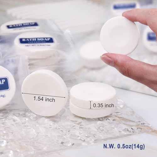 Bulk Bar Soap Round, 200 pcs Mini Soap Bars Bulk Individually Wrapped, 0.5 oz Travel Soap Small Hotel Soaps Travel Size Toiletries for Hotel Bathroom(Round)