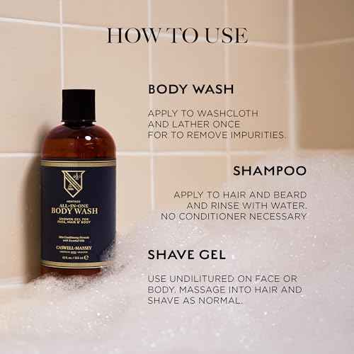 Caswell-Massey All-in-1 Body Wash, Use as a Face Wash, Beard Wash, Shampoo, Body Wash & Shave Gel, Signature Heritage Soap for Men, Made in USA, 32 Fl Oz