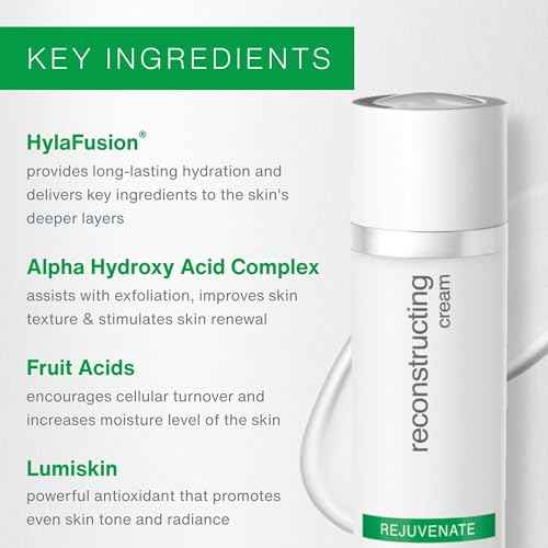 eraclea Reconstructing Cream, Anti-Aging Face Serum with Hyaluronic Acid, Alpha Hydroxy, and Lumiskin, Evens Skin Tone & Reduces Appearance of Sun Damage for All Skin Types (1 fl oz)