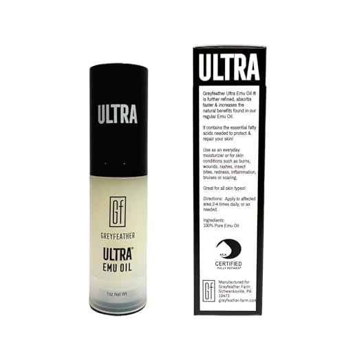 Greyfeather Ultra Emu Oil ? 45% More Anti-Inflammatory Properties | Deep Moisturizer for Skin, Hair & Nails | Supports Wound Healing, Reduces Scars, Soothes Irritations, Boosts Collagen & Hair Growth