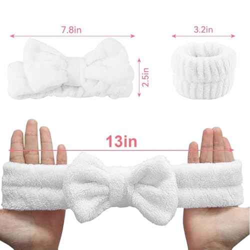 Spa Headband,Makeup Headband Set,For Face Washing Skin Care Accessories,Girls Headbands and Wristbands for Washing Face Head and Wrist Band Set